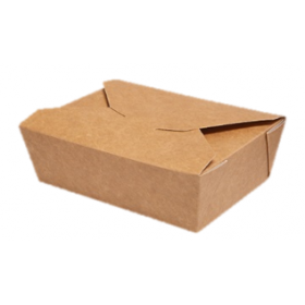 Lunch-Box 500ml 450 Stk, to go, take away, biologisch abbaubar, natürliches Design, weiße Innenschicht