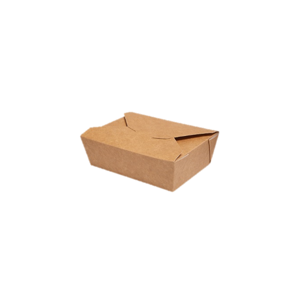 Lunch-Box 500ml 450 Stk, to go, take away, biologisch abbaubar, natürliches Design, weiße Innenschicht