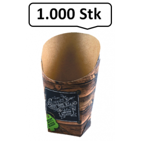 Wrap-Cup 1.000 Stk, to go, take away, kompostierbar, rustikales Holzmotiv, fett- und feuchtigkeitsabweisend