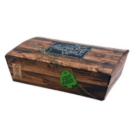 Snack-Box groß 450 Stk, to go, take away, kompostierbar, rustikales Holzmotiv, fett- und feuchtigkeitsabweisend