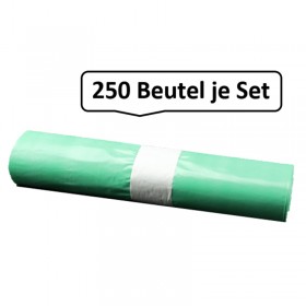 Qualitäts-Müllsack 70 Liter, grün, 33my, LDPE, 250 Beutel je SET