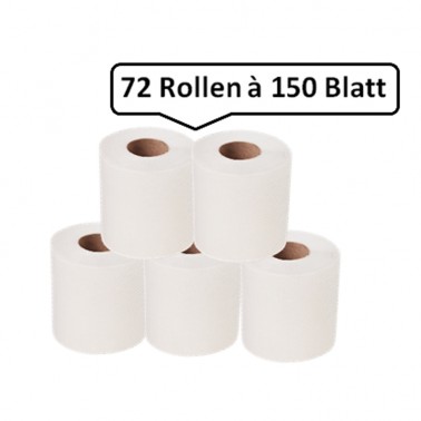 Toilettenpapier, 72 Haushaltsrollen, 4-lagig, weiß, Zellstoff, wasserlöslich, WEPA-prestige supersoft, 10.800 Blatt, 9,5x13cm