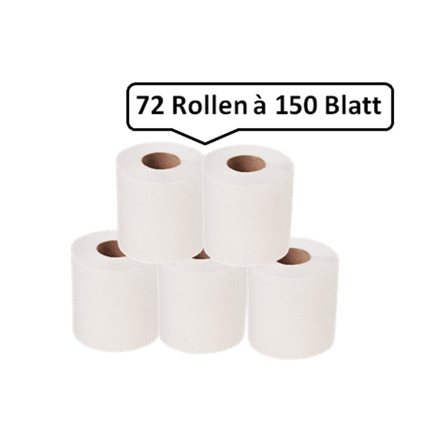 2 x 72 Rollen Toilettenpapier Hygiene weich zart stark weiß WC Klo Zellstoff 