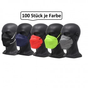 FFP2-Mundschutzmaske farbig original & zertifiziert, 100 Stk. Mund- & Nasenmaske, Einwegmaske, EN 149:2001 + A1:2009