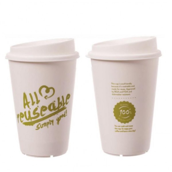 Mehrweg Kaffeebecher mit Deckel 12oz, Volumen: 0,30 l, Ø 80 mm, 350 Stk, Coffee To Go, nachhaltig genießen, Made in Germany