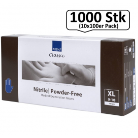 Nitril Classic Handschuhe puderfrei, blau, 1.000 Stk., unsteril, mit Rollrand, hoch-elastisch