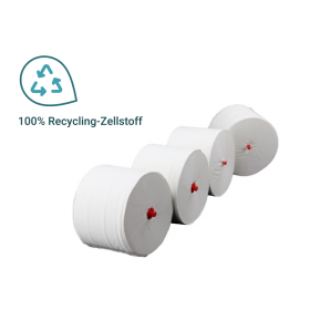 Toilettenpapier "Long Life 2L REC", 2-lagig,100m Rollen,100% recycelter Zellstoff,ERGIEBIG wie 170 Rollen,f. Blanc Spender