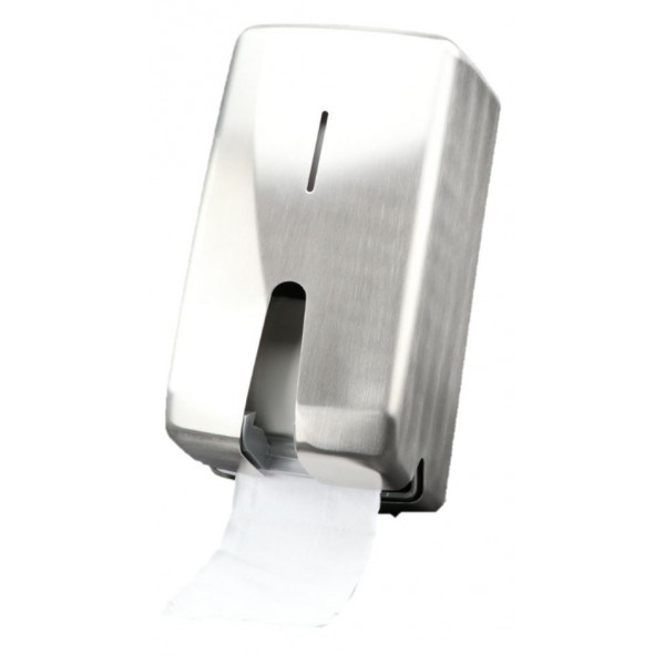 Toilettenpapierspender Design FUTURA, robust Edelstahl gebürstet, Kapazität: 2 Standard Haushaltsrollen